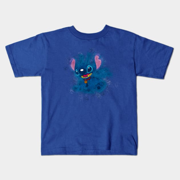 Stitch - Painted Art Kids T-Shirt by madmonkey